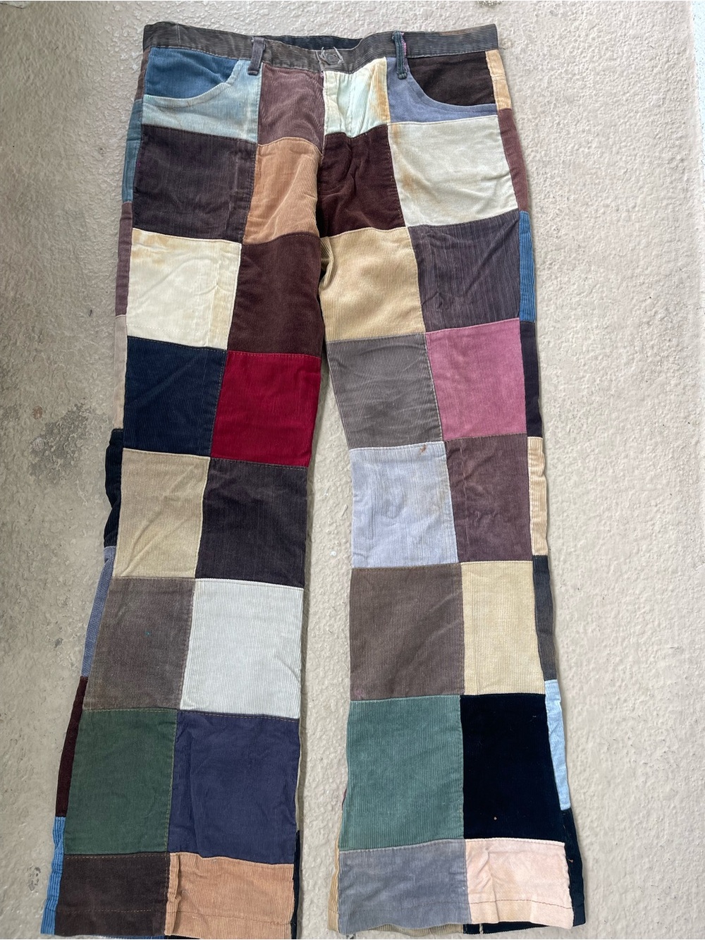 VINTAGE Levi's Patchwork Corduroy Pants in Multicolor Patchwork